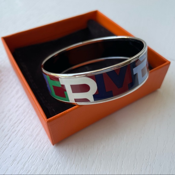 Hermes Jewelry - Hermès Printed Enamel Bangle Bracelet Authentic w/ box